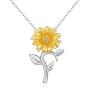 Sunflower Necklace You Are My Sunshine S925 Sterling Silver 14K Gold Plated Wedding Jewelry for Her Mom Friends Women