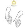 Big Apple Hoops - Mothers Day Sterling Silver Filigree Leaf Drop Dangle Earrings, Small Size, Thai Silver Earrings