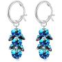 Sterling Silver Hoop Earrings for Women with Swarovski Crystals Tassel, Removable Dangle Earring Jewelry Gift