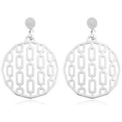 Moroccan Filigree Geometric Drop Earrings - Bohemian Metallic Cutout Lightweight Hook Dangles Flower Petal Leaf, Teardrop, Circle Disc