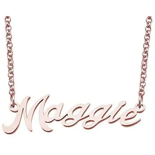 LoEnMe Jewelry Rose Gold Name Necklace Personalized Custom Made Gift for Women Girls Couple