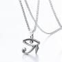 U7 Egyptian Necklace Men Women African Jewelry Stainless Steel Vintage Pharaoh/Ankh Cross Anubis/Eye of Horus Pendant Necklaces with 22 Inch Rope Chain