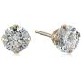 Jewelili 10k Yellow Gold 1 1/2 cttw Round Swarovski Zirconia Pendant Necklace and Earrings Set