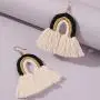 Colorful Layered Rainbow Bohemian Tassel Fringe Dangling Statement Earring Set, Gift for women Girls