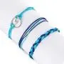 Handmade Braided Wax Rope Adjustable Strand Wrap Bracelet Set Waterproof Wave Shell Charm Stretch Knot String Thread Bracelets Friendship Jewelry (C)