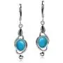 Silvershake Genuine Oval Shape Arizona American Turquoise 925 Sterling Silver Swirl Drop Dangle Leverback Earrings Jewelry for Women Silvershake Genuine Oval Shape Arizona American Turquoise 925 Sterling Silver Swirl Drop Dangle Leverback Earrings Jewelry for Women