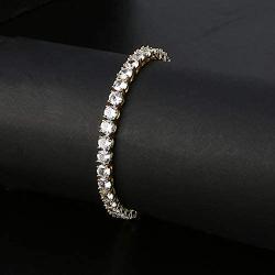 ASHMITA Tennis Crystal Bracelet for Women Charm Men Rose Gold Zirconia Bracelets Gift Jewelry
