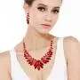 EVER FAITH Womens Marquise Crystal Gorgeous Floral Leaf Bridal Wedding Necklace Earrings Set EVER FAITH Womens Marquise Crystal Gorgeous Floral Leaf Bridal Wedding Necklace Earrings Set