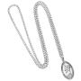 Rosemarie Collections Pewter Religious Saint Medal Oval Pendant Necklace, 24''