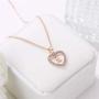 INENIMARTJ Rose Gold Heart Initial Pendant Necklace, Cubic Zirconia Heart Letter Alphabet Initial Necklace Birthday Gifts for Women Girls