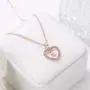 INENIMARTJ Rose Gold Heart Initial Pendant Necklace, Cubic Zirconia Heart Letter Alphabet Initial Necklace Birthday Gifts for Women Girls