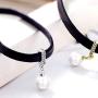 URDEAR New Black Choker Necklace for Women Girls, Silver Accented Choker Necklace with Pearl Pendant Necklace Jewelry Gifts for Women