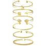 Women’s Chunky Gold Chain Bangles Stackable Bracelet Sets for Women Girls