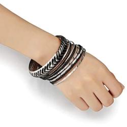ENSOUL Mixed Multi Metal African Indian Bangles Bracelets Set Jewelry for Women