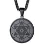 FaithHeart Metatrons Cube Necklace, Stainless Steel or 18K Gold Plated Sacred Geometric Metatron Pendant with 22 Inches Chain Jewelry for Men Spiritual Protection Medal