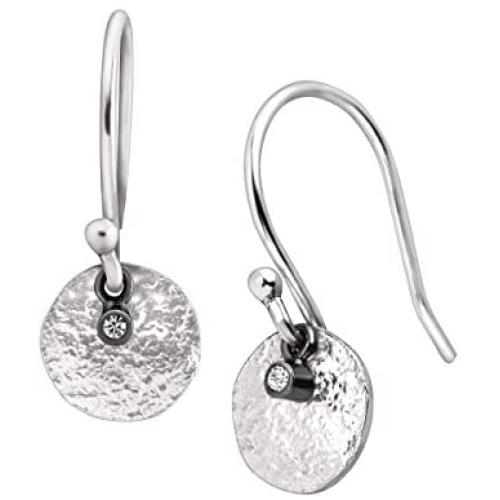 Silpada Mini Crystal Disc Drop Earrings with Crystals in Sterling Silver
