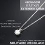 Sllaiss Sets with Swarovski Zirconia Sterling Silver Solitaire Pendant Necklace for Women Round-Cut CZ Necklace Chain Jewelry Gift (2 cttw), 18”