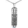 Mezuzah Necklace 925 Sterling Silver Hamsa Hand Amulet for Men and Women With a Turquoise Gemstone