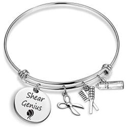 G-Ahora Hairdresser Gift Shear Genius Hairstylist Hairdresser Bracelet Jewelry Cosmetology Graduation Gift for Stylists(Shear Genius-BR)
