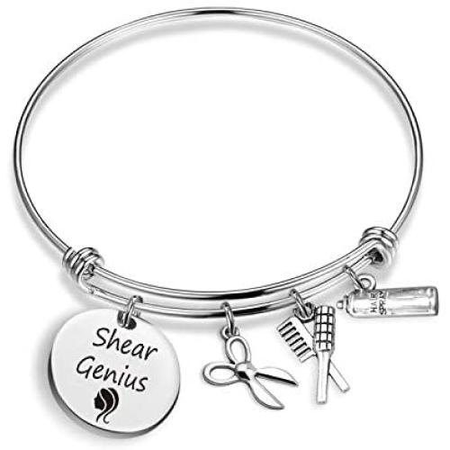 G-Ahora Hairdresser Gift Shear Genius Hairstylist Hairdresser Bracelet Jewelry Cosmetology Graduation Gift for Stylists(Shear Genius-BR)