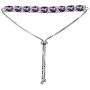 Sterling Silver Genuine and Created Gemstone & White Topaz Cushion-Cut Adjustable Tennis Style Bolo Bracelet