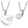 HUANIAN Stainless Steel Key to Heart Rainbow Crystal Couple Pendant Necklace for Gay & Lesbian Pride Promise HUANIAN Stainless Steel Key to Heart Rainbow Crystal Couple Pendant Necklace for Gay & Lesbian Pride Promise