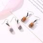 Mountainer 6 Pairs Cute Pearl Milk Tea Dangle Earrings Funny Drop Earrings for Women Girls Valentines Day Gift