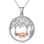 TRISHULA Sloth Necklace 925 Sterling Silver Cute Animal Sloth on Tree of Life Charm Pendant Jewelry Gifts for Sloth Lovers