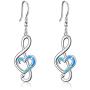 WINNICACA Music Note Earrings Sterling Silver Created Opal Musical Jewelry for Dance Lovers for Women Her Teacher