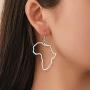Map of Africa Earrings for Women Girl Ethiopian Nigeria Gold Color Jewelry African Maps Gifts