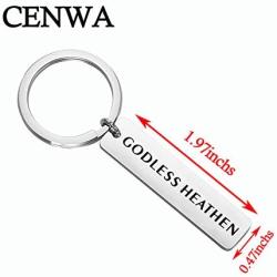 CENWA Atheist Gift Funny Atheist Gift Godless Heathen Keychain