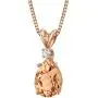 Peora Morganite with Genuine Diamond Pendant in 14K Rose Gold, Elegant Teardrop Solitaire, Pear Shape, 10x7mm, 1.80 Carats total Peora Morganite with Genuine Diamond Pendant in 14K Rose Gold, Elegant Teardrop Solitaire, Pear Shape, 10x7mm, 1.80 Carats total