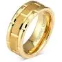 100S JEWELRY Engraved Personalized Tungsten Ring For Men Women Wedding Band Gold Brick Pattern Size 6-16