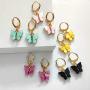 9 Pairs Of Butterfly Earrings, Acrylic Colored Earrings Women And Girls Fashion Jewelry Gift
