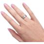 DURSI 2MM Stainless Steel Rings Women’s Stackable Eternity Ring Band Engagement Wedding Ring Set Silver/Rose Gold Tone 3 PCS