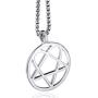 Elfasio Mens Womens Stainless Steel Pendant Necklace Heartagram Star Heart Him Chain Vintage jewelry