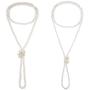 1920s Created Pearl Long Necklace Flapper Beads Necklace for Women 2 Pcs 6mm 8mm