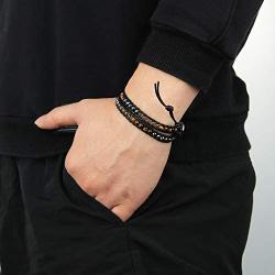 KELITCH Created Agate Crystal Gems Beads Charm 2 Wrap Bracelets Handmade Natural Leather New Jewelry