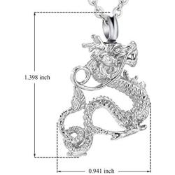 Dragon Cremation Jewelry for Ashes Stainless Steel Pendant Keepsake Memorial Jewelry Cremation Ash Urn Necklace for Man Women