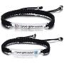 PJ Jewelry Personalized Custom His and Hers Handmade Rope Braided Nameplate ID Matching Couple Bracelets for Lover