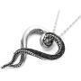 Controse Womens Silver-Toned Heart Shaped Stainless Steel Dark and Bright Tentacle Octopus Necklace 31''