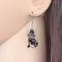 NEWEI Enamel Alloy Cut Sitting Schnauzer Dog Earrings Drop Dangle Unique Fashion Animal Jewelry For Women Girls Gift