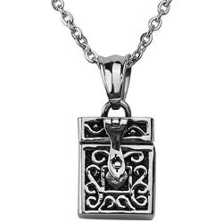 HooAMI Antique Silver Style Poison Prayer Box Heart Locket Pendant Necklace