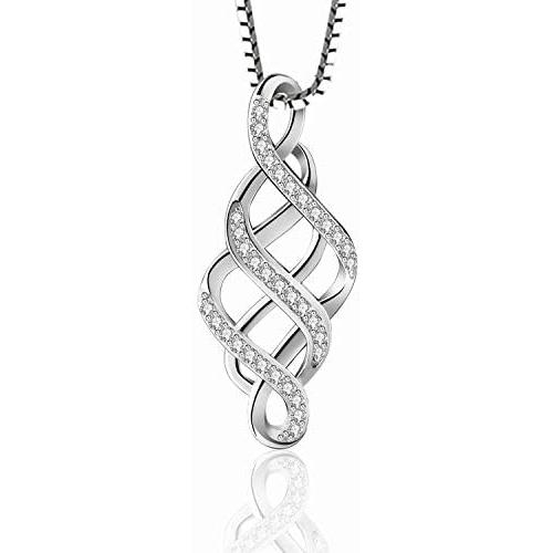 Irish Celtic Knot Necklace Sterling Silver Good Luck Vintage Irish Celtics Love Pendant Necklace Jewelry Gifts for Women Girls