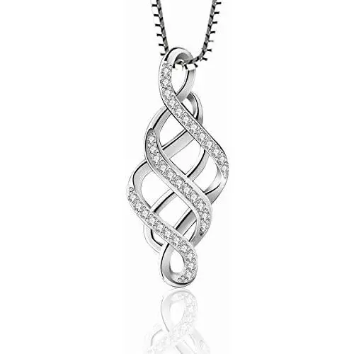 Irish Celtic Knot Necklace Sterling Silver Good Luck Vintage Irish Celtics Love Pendant Necklace Jewelry Gifts for Women Girls