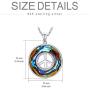 925 Sterling Silver Peace Sign Pendant Necklace for Women, Made with Circle Austrian Crystal