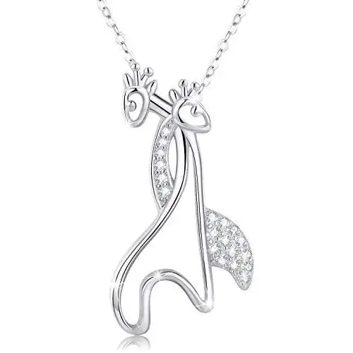 Giraffe Necklace 925 Sterling Silver Tree of Life Family Love Pendant Necklace Jewelry Birthday Gifts for Women Mother Giraffe Necklace 925 Sterling Silver Tree of Life Family Love Pendant Necklace Jewelry Birthday Gifts for Women Mother