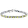 Bling Jewelry Alternating Round Cubic Zirconia 12.00 CT 4 Prong Basket Set Solitaire AAA CZ Tennis Bracelet for Women Prom Bride Silver Plated Simulated Jewel Color Birthstone 7.5 Inch