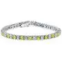 Bling Jewelry Alternating Round Cubic Zirconia 12.00 CT 4 Prong Basket Set Solitaire AAA CZ Tennis Bracelet for Women Prom Bride Silver Plated Simulated Jewel Color Birthstone 7.5 Inch
