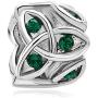 LilyJewelry Green Celtic Trinity Knot Charm Claddagh Irish Beads Fits European Bracelets